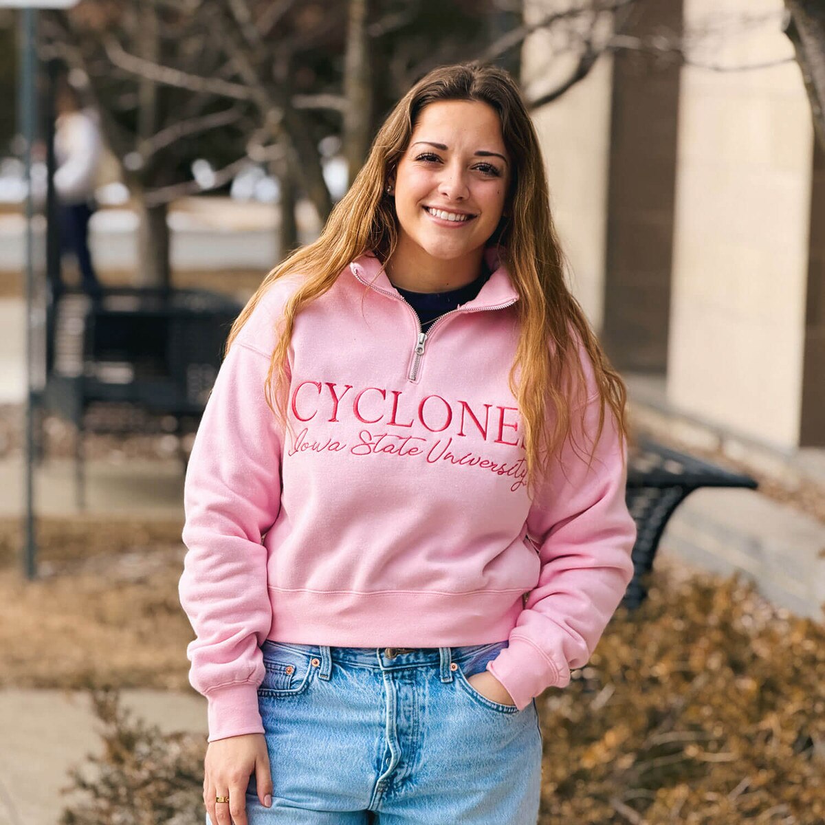 ZooZatz Women's Iowa State Cyclones Pink 1/4-Zip